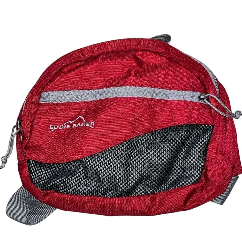 Eddie Bauer Red Ripstop Nylon Fanny Pack Waist Bag Hip Pack